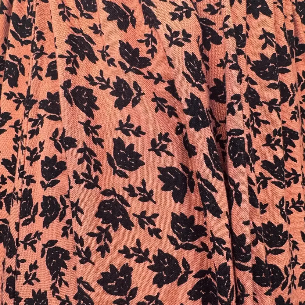 Patrons of Peace XS Adrian puff sleeve midi hi-low dress pink and black floral - Picture 11 of 15